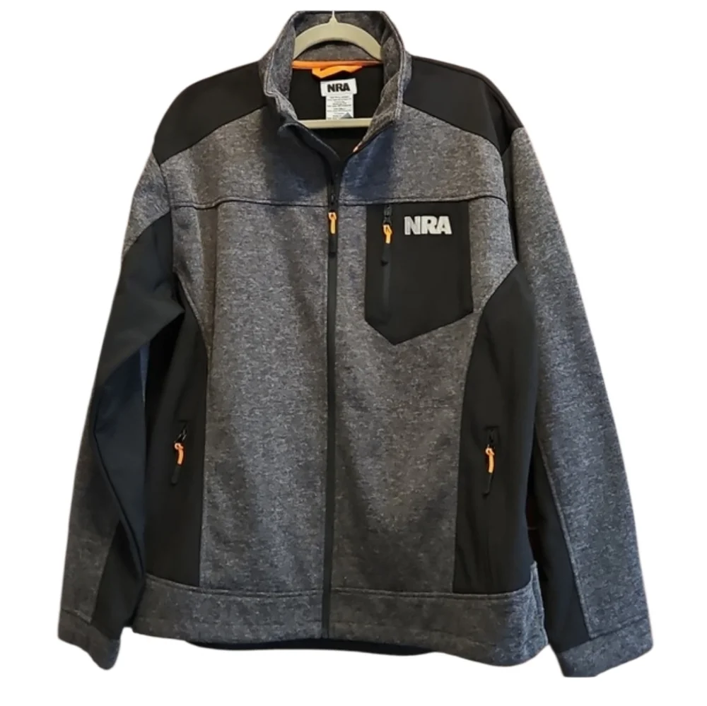 NRA Black & Gray Full Zip Jacket, Size XL